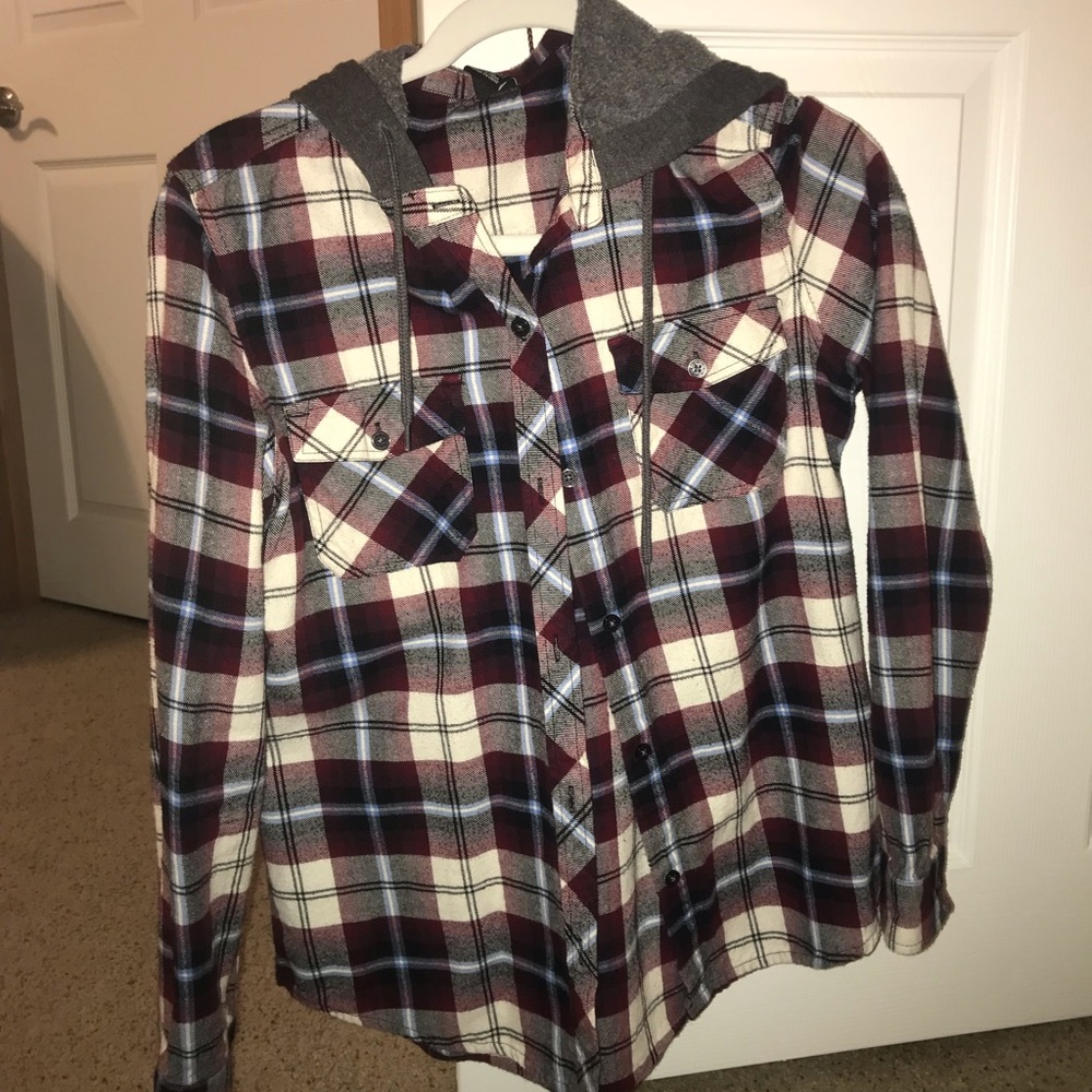 Plaid flannel hoodie